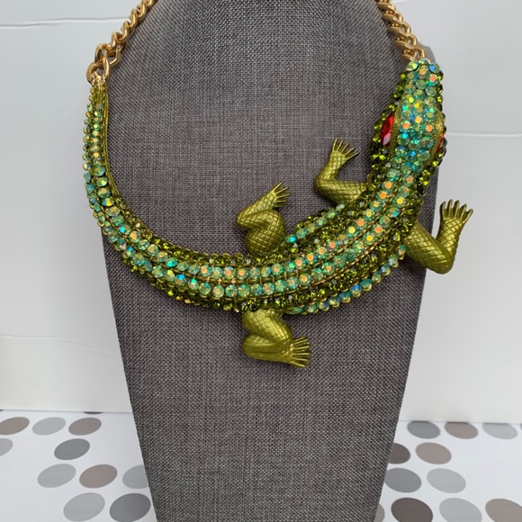 Jewelry - Crocodile Choker Green Crystal